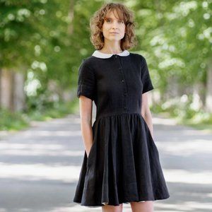 Son De Flor Mini Classic Dress with White Collar, Short Sleeves, NWT